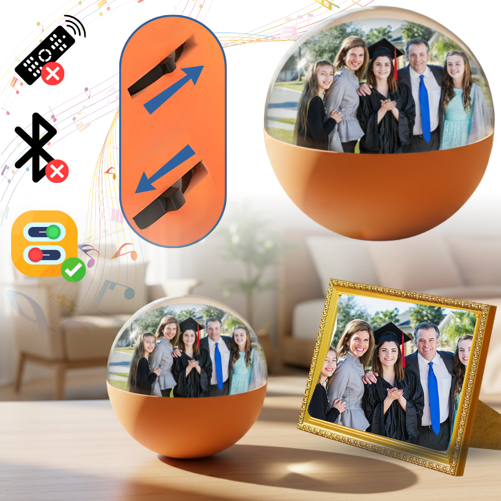 Bola de Natal personalizada com fotos e vídeos, decoração de Natal da marca Dealhobbies, com lembranças especiais.