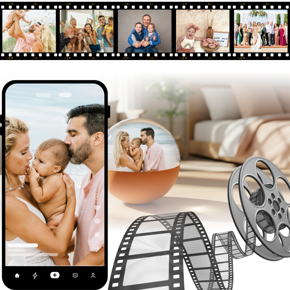 Bola de Natal decorativa da Dealhobbies com espaço para fotos e vídeos personalizados, decoração natalina com lembranças especiais
