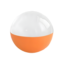 Bola de Natal personalizada da Dealhobbies com fotos e vídeos, decoração natalina com detalhes laranja e lembranças especiais.