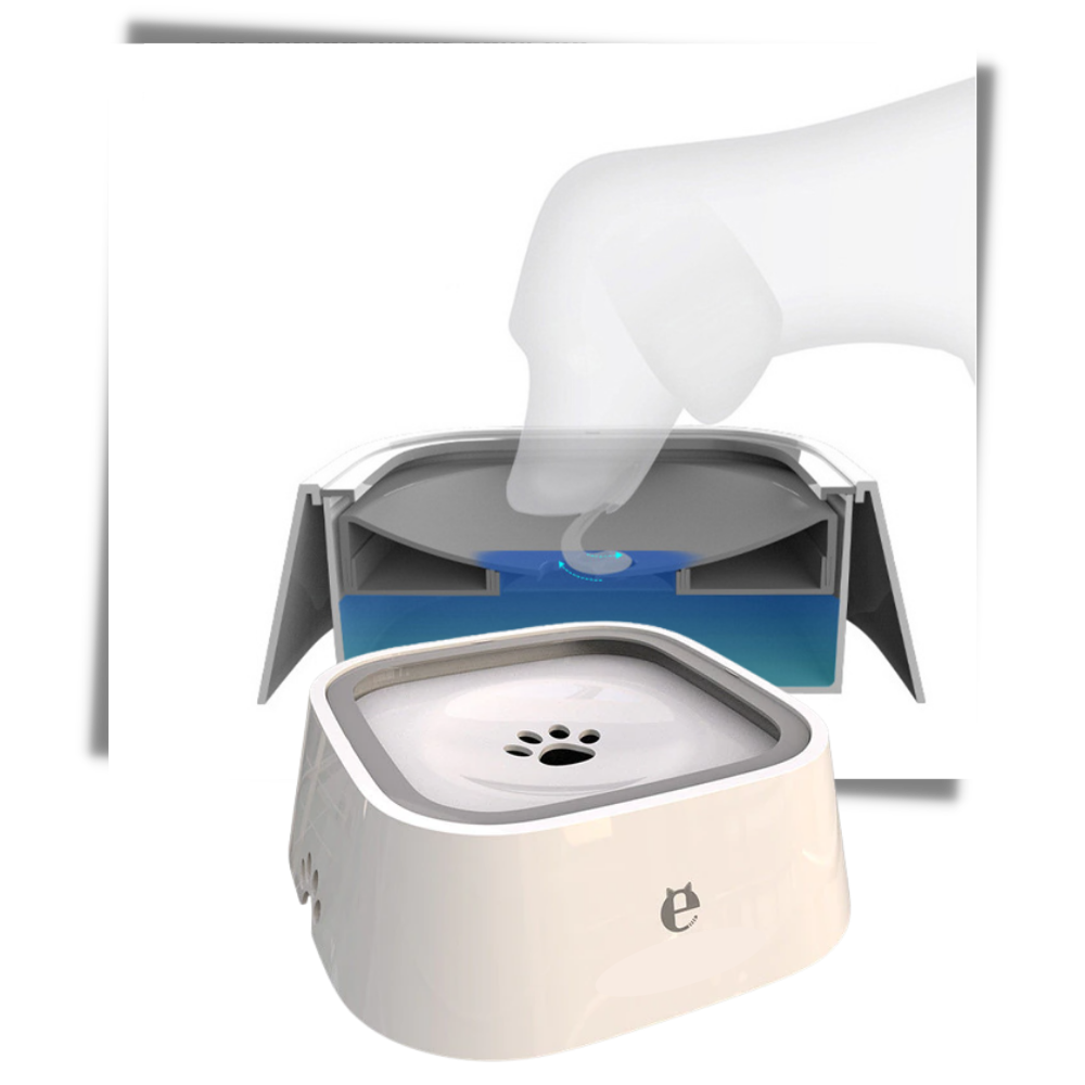 Bol d'eau flottant pour animaux Pet Feeder Bowl, gamelle blanche pour animaux, conçu pour l'alimentation et l'hydratation.
