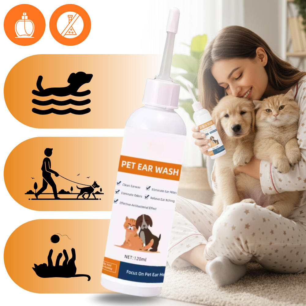 Desodorante e limpador de orelhas para animais de estimação Elaimei, produto de higiene pet para limpeza e frescor.