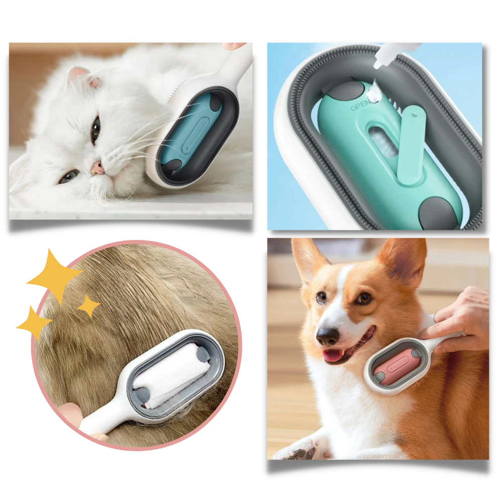 Escova de tosa para animais de estimação Jianda com reservatório de água e design inovador para higiene fácil.