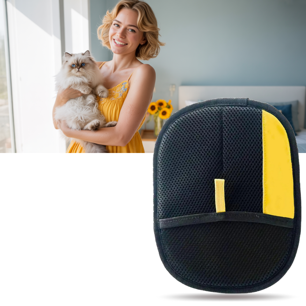 Luvas removedoras de pelos Pet Thunder para animais, produto de lavanderia para eliminar pelos de pelúcia e pelos de pets.