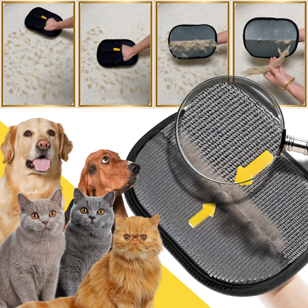 luva removedora de pelos Pet Thunder para animais, produto de lavanderia para eliminar pelos de cães e gatos