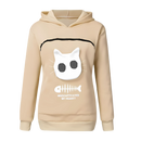 Casaco de moletom bege da Colofity para animais, veste de roupa de exterior com design interativo para pets.