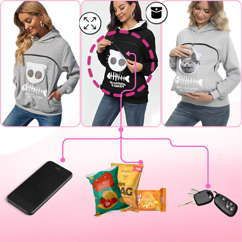 Suéter com capuz interativo para animais, veste de roupa de exterior da marca Colofity, tecido espaçoso e confortável.