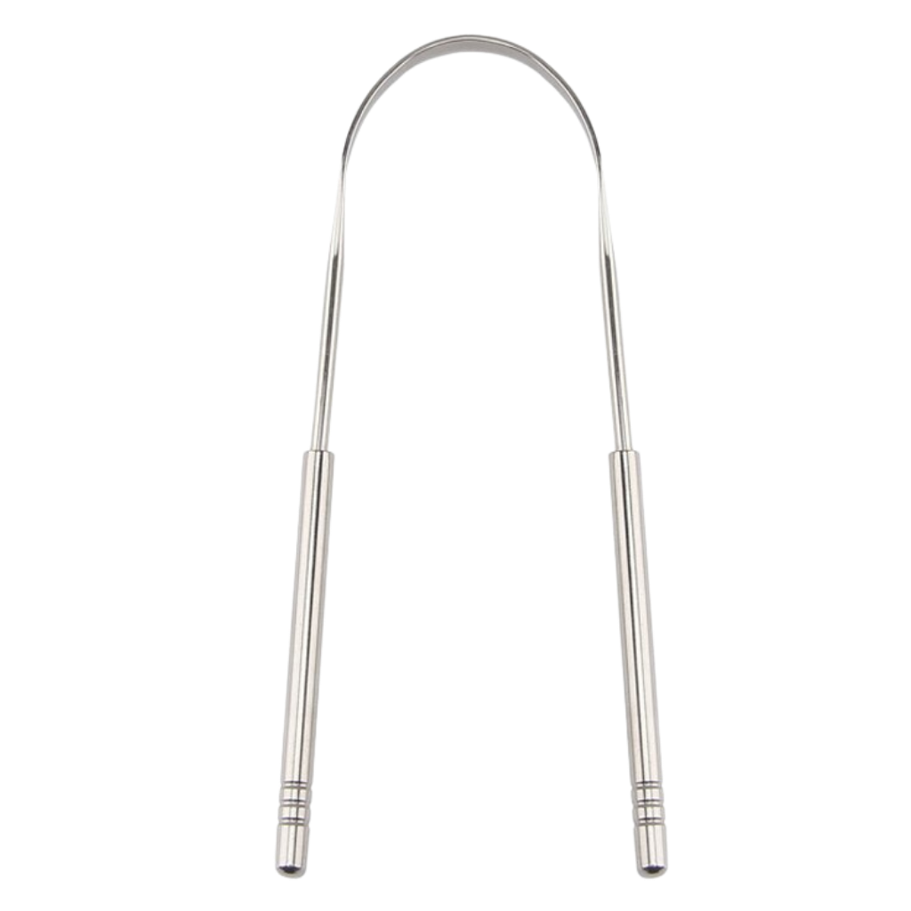 Escova de língua em aço inoxidável da Phogeo, ferramenta de cuidados bucais para limpeza da língua.