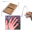 Escova de língua em aço inoxidável Phogeo para cuidados bucais, com cerdas para higiene oral eficiente.