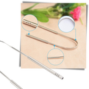 Escova de língua em aço inoxidável Phogeo para cuidados bucais, com cerdas finas para limpeza eficaz da língua.