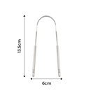 Escova de língua em aço inoxidável da Phogeo para cuidados bucais, com cerdas finas para limpeza eficiente da língua.