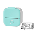 Impressora de stickers sem tinta Giyblacko Phomemo na cor verde com rolo de adesivos visível, ideal para impressão de etiquetas.