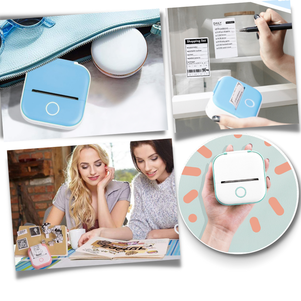 Impressora de stickers sem tinta Giyblacko Phomemo portátil e prática, com design compacto para impressão de adesivos.