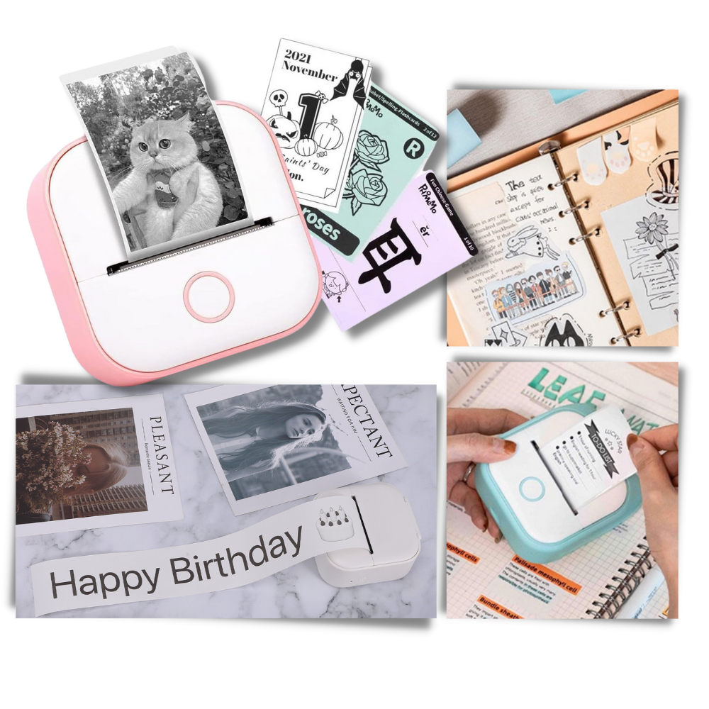 Impressora de stickers sem tinta Giyblacko Phomemo, portátil, para criar etiquetas e desenhos personalizados com facilidade