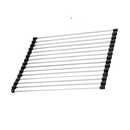 Egouttoir enroulável em aço inoxidável para louças e alimentos, utensílios de cozinha Pipishell, com 12 tubos de 220x370 mm.