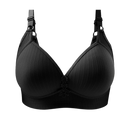 Soutien-gorge push-up sem fio de grande porte da Inkach, na cor preta, com design confortável e suporte aprimorado.