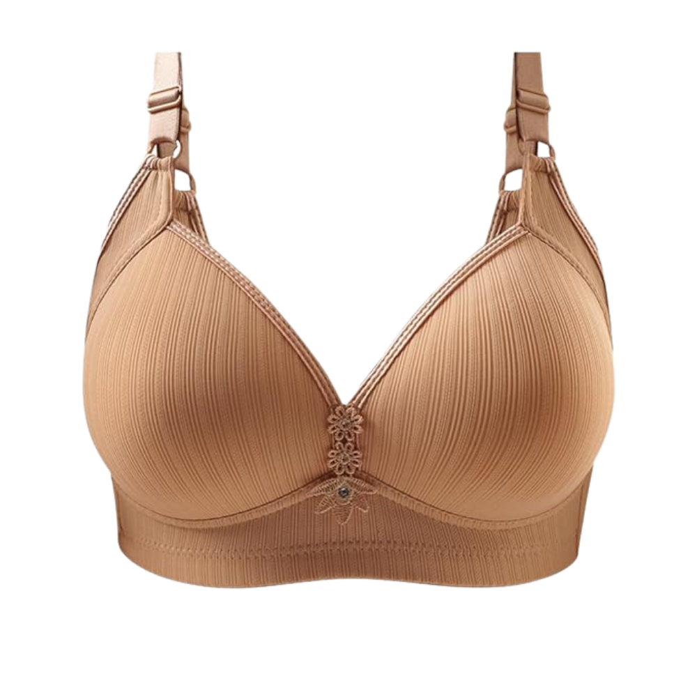 Soutien-gorge push-up sem fio de grande tamanho da Inkach, em tom marrom, com design confortável e suporte ideal para o dia a dia.