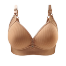 Soutien-gorge push-up sem fio de grande tamanho da Inkach, em tom marrom, com design confortável e suporte ideal para o dia a dia.
