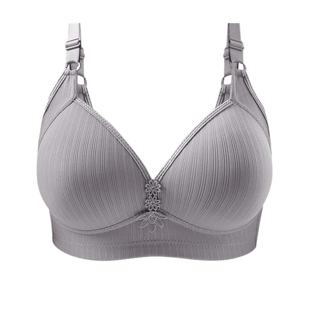 Soutien-gorge push-up sem fio de tamanho grande, na cor cinza, da marca Inkach, ideal para conforto e suporte.