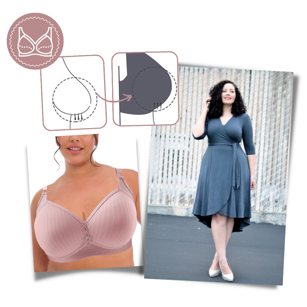 Soutien-gorge push-up sem fio grande tamanho da marca Inkach, com suporte e acabamento elegante, visível na imagem.