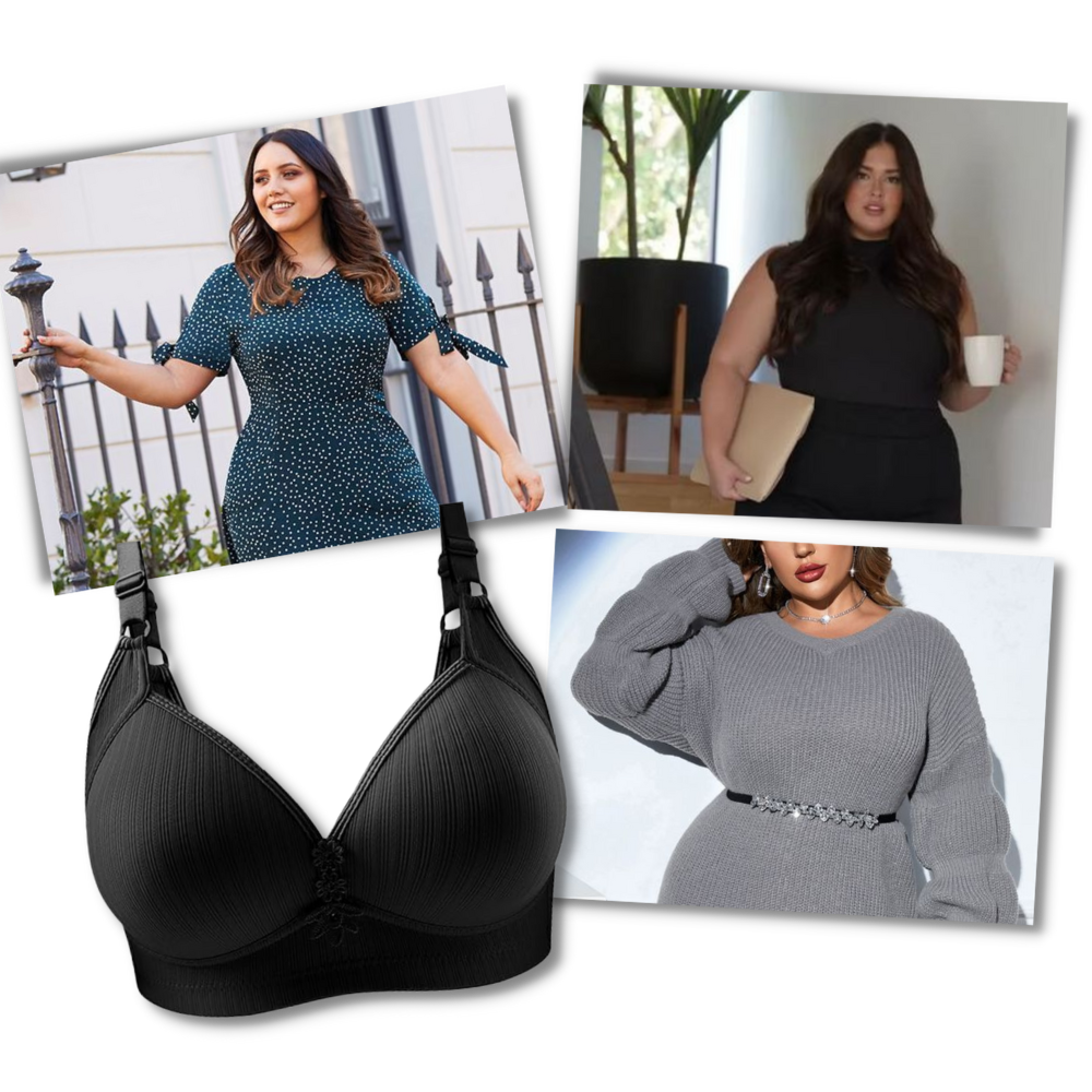 Soutien-gorge push-up sem fio de tamanho grande da Inkach, confortável e versátil para uso diário.