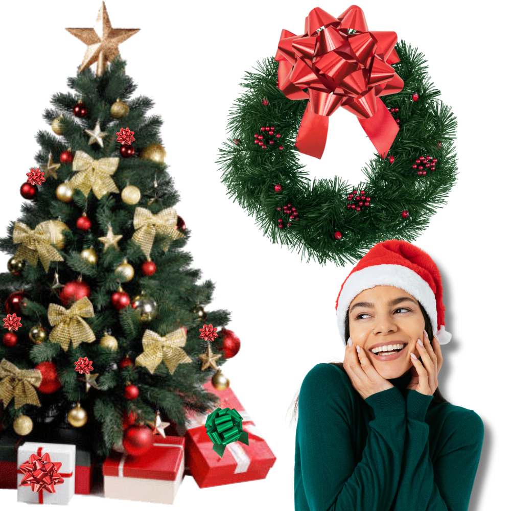 Conjunto de 10 laços festivos de fita da Pmu, fáceis de montar, ideais para embrulhos de presentes decorativos.