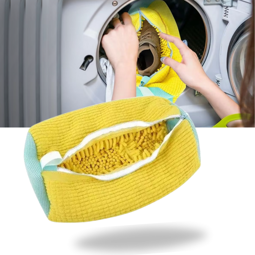 Saco de lavagem para sapatos em poliéster da Nuolux, ideal para produtos de lavanderia e proteção de calçados durante a lavagem.