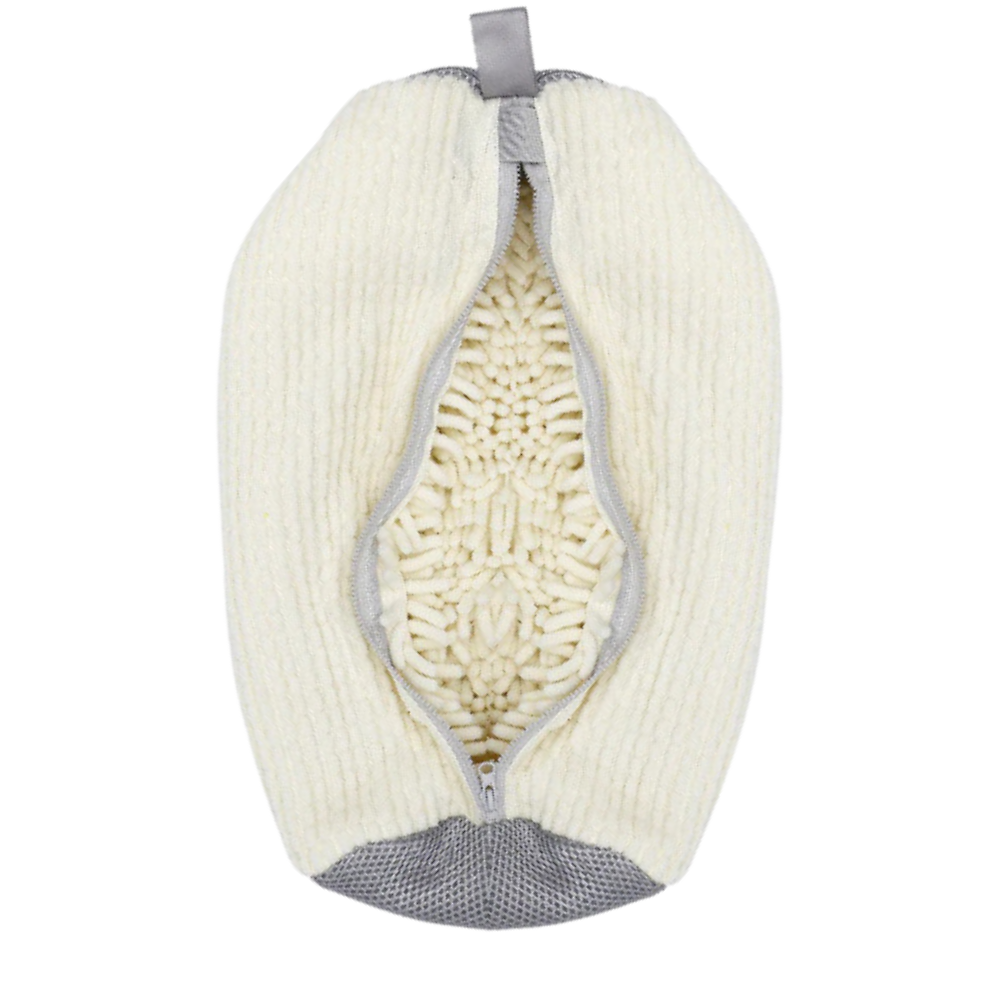 Sac à linge pour chaussures Nuolux en polyester, sac de blanchisserie blanc pour nettoyer et protéger les chaussures.