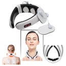 Masseur cervical Ponyta com tração circular e aquecimento infrarrojo, dispositivo de relaxamento para pescoço e ombros.