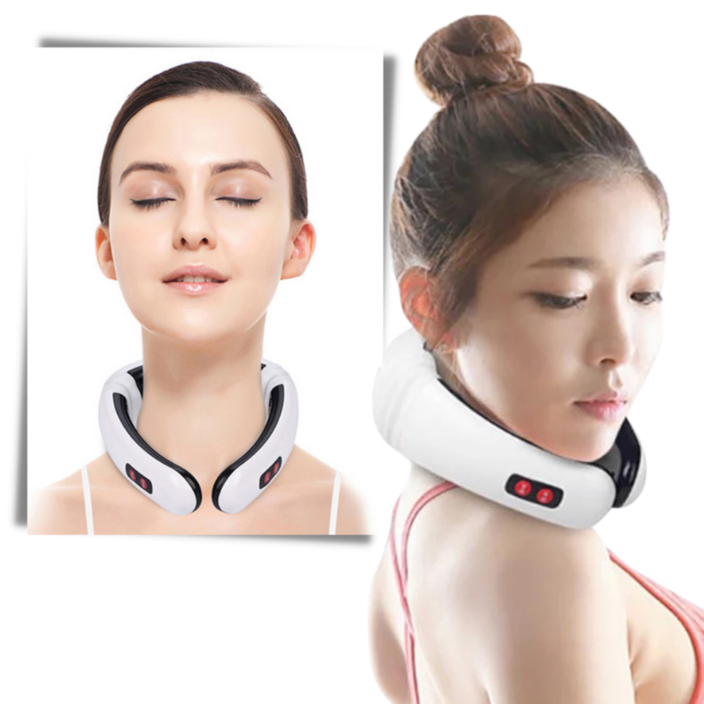 Masseur cervical Ponyta com tração circular e aquecimento infravermelho para relaxamento e alívio da tensão no pescoço