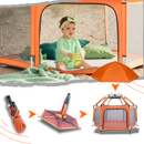 Parque de malha pop-up para crianças da The California Beach Co., fácil de montar, ideal para camping e atividades ao ar livre.