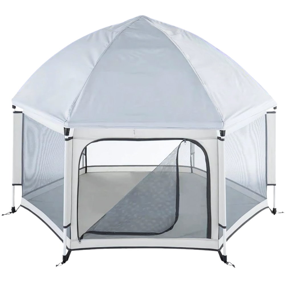 Parque de malha pop-up branco para crianças da The California Beach Co. LLC, ideal para camping e atividades ao ar livre