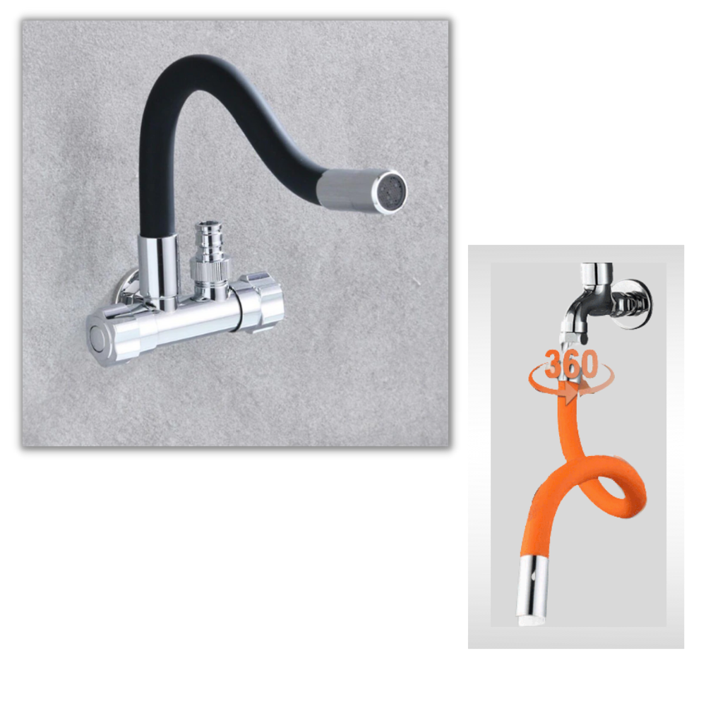 Tuyau flexível de extensão para torneiro, marca Portable Foaming Faucet, em material resistente, preto, 20 cm de comprimento.