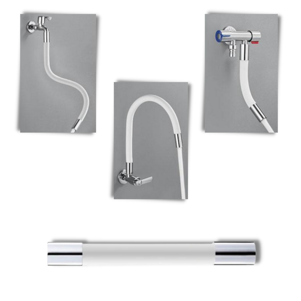 Tubo flexível de extensão de torneira portátil, tubo de PVC preto de 20 cm para encanamento e chegada de água.