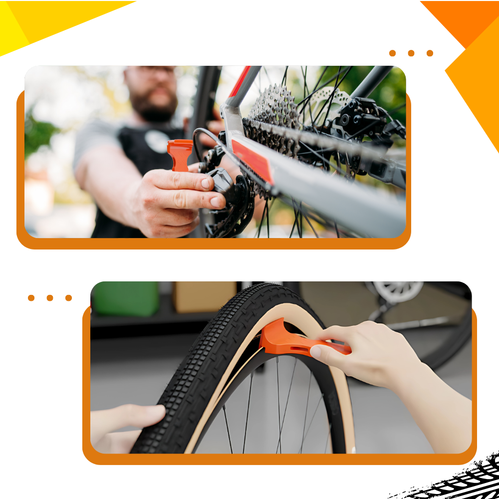 Ferramenta portátil para remover pneus de bicicleta, marca Vermon, ideal para manutenção de ciclismo.