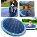 Pataugeoire portátil para cães Lingke, acessório de diversão aquática com superfície colorida e espaço para banho ao ar livre.
