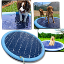 Pataugeoire portátil para cães Lingke, acessório de diversão aquática com superfície colorida e espaço para banho ao ar livre.