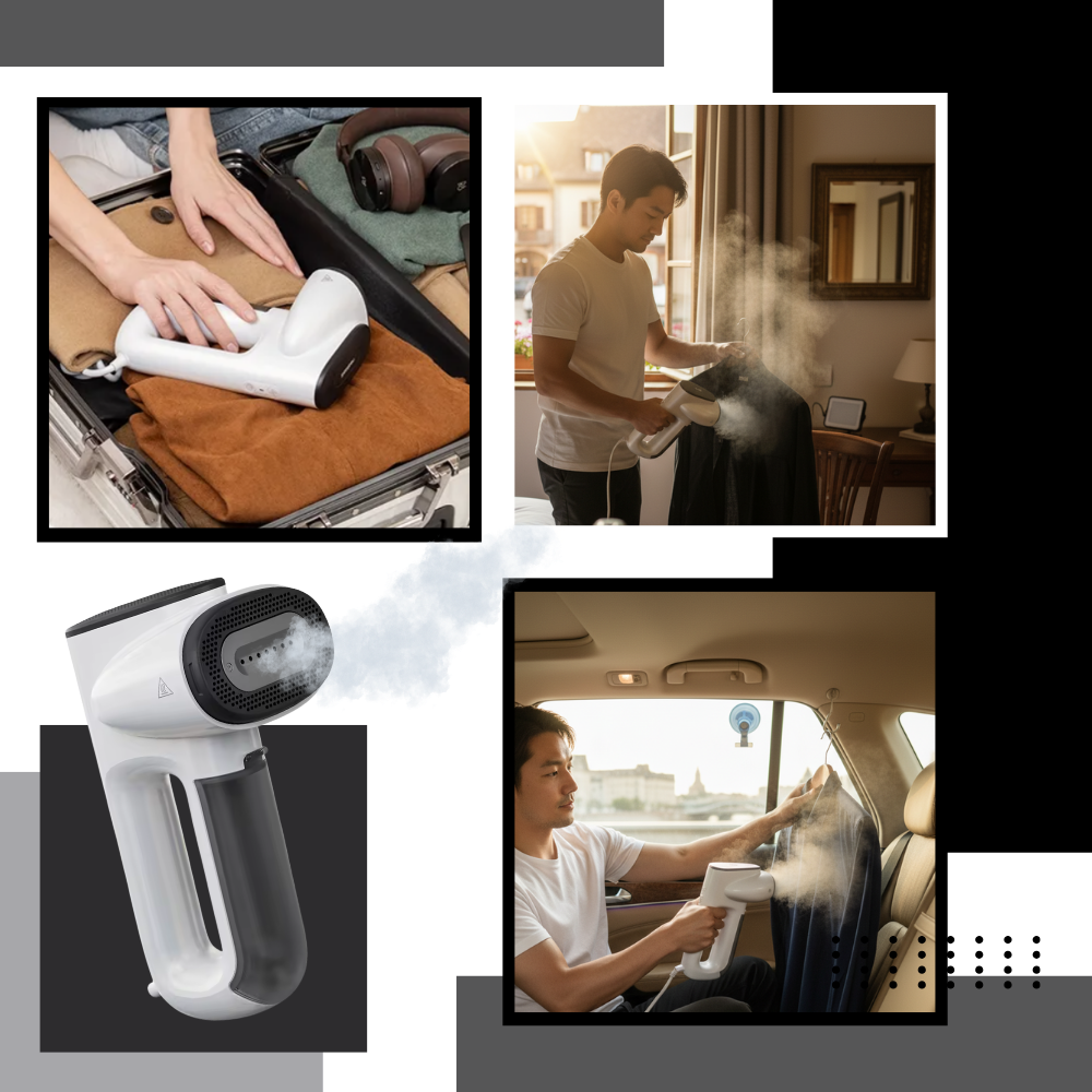 Passador de roupa portátil da Divanover, aparelho de vapor para roupas, compacto e fácil de usar.
