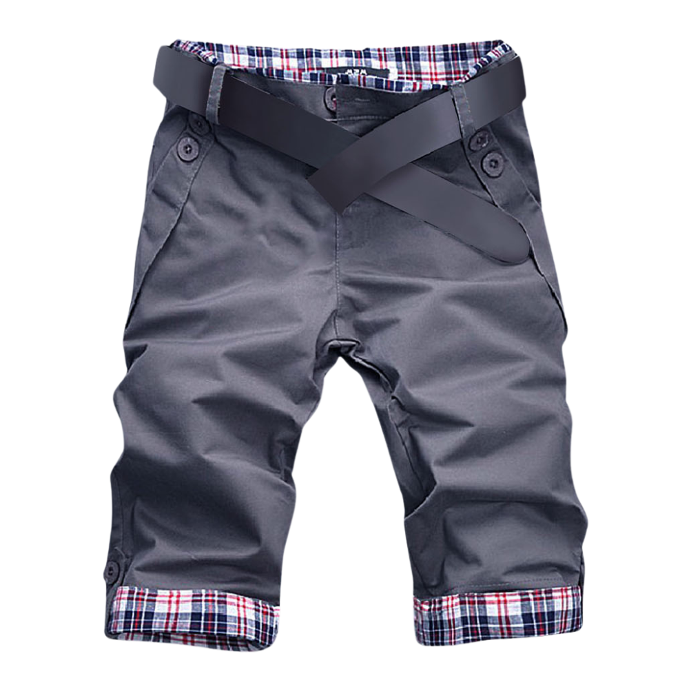 Shorts cargo elegantes para homens da Poseidon, modelo preto, com bolsos laterais e ajuste confortável.