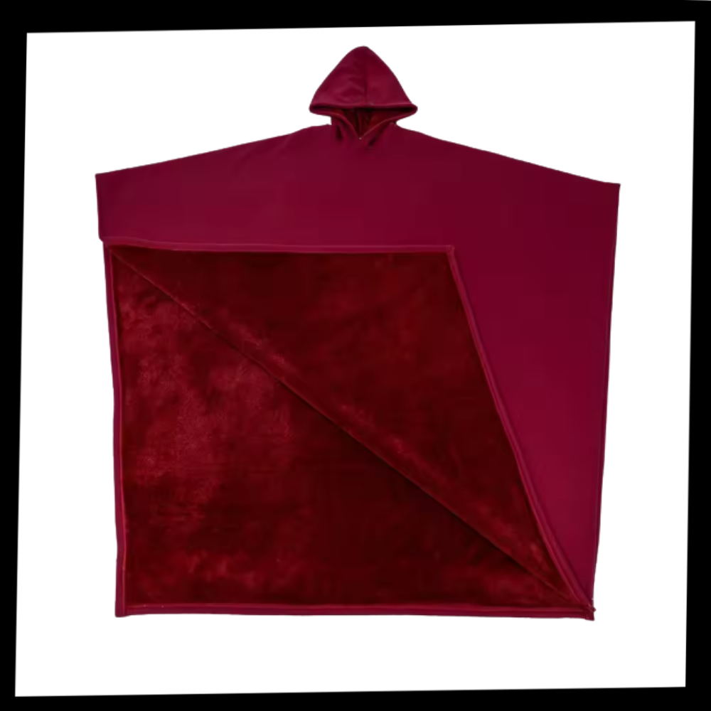 Capa de cobertura com capuz da Posh Living, veste de exterior vermelha, acolchoada e confortável para clima frio.
