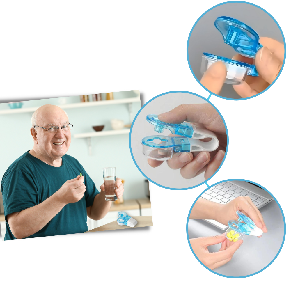 Pilulier portátil Rkstn, caixa segura para armazenamento de pílulas, com design compacto e resistente para uso diário.