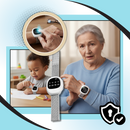 Relógio alarme de enurese da Lifcasual para aprendizado da higiene, com design compacto e visor digital para controle noturno.
