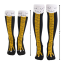 Meias da marca Gl com estampa de patas de galinha, estilo divertido, confortável para uso casual e descontraído.