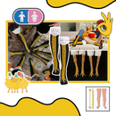 Meias Gl com padrão de patas de galinha, confortável e divertida, ideal para uso casual e descontraído.