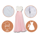 Vestido de chiffon e renda Prairie Chic da Jbeelate, com detalhes delicados de renda e estilo boho, ideal para ocasiões especiais.