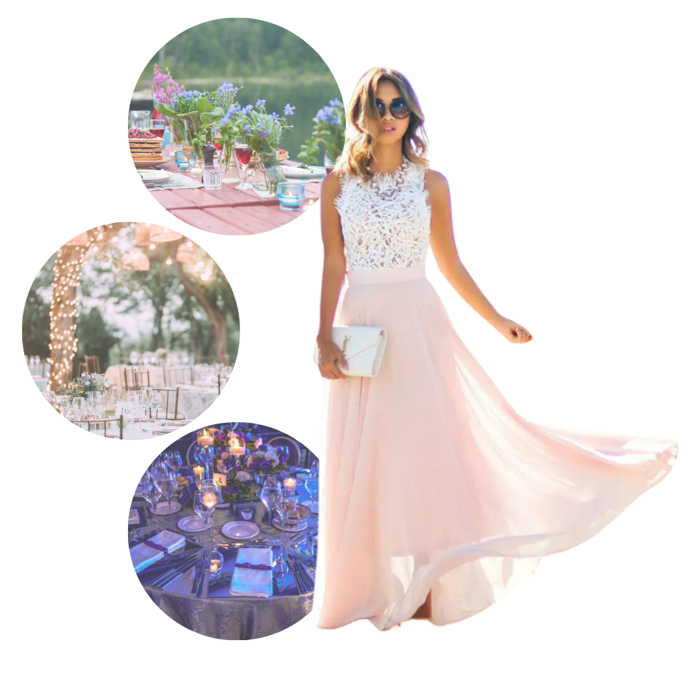 Robe de mousseline de dentelle Prairie Chic da Jbeelate, com detalhes elegantes em chiffon e renda, estilo sofisticado e feminino.