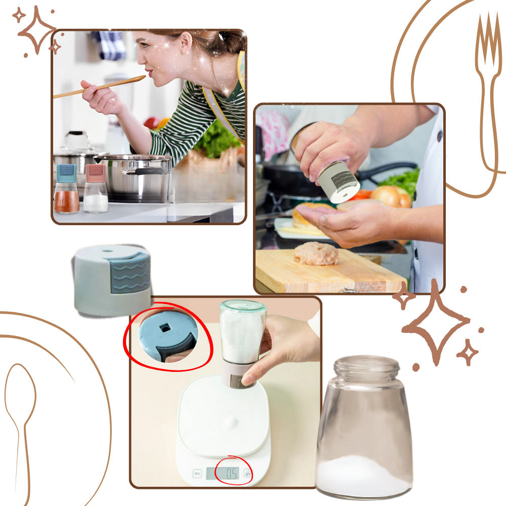 Saleiro e pimenteiro com botão de pressão, utensílios de cozinha Tking Fashion para controle preciso de temperos.