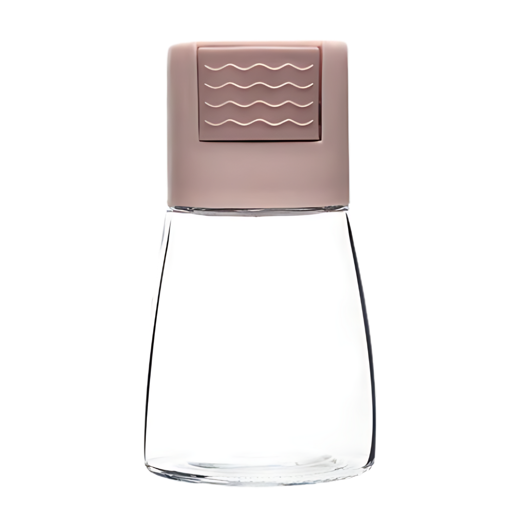 Saleiro e pimenteiro Tking Fashion com botão de pressão, utensílios de cozinha práticos e elegantes na cor rosa.
