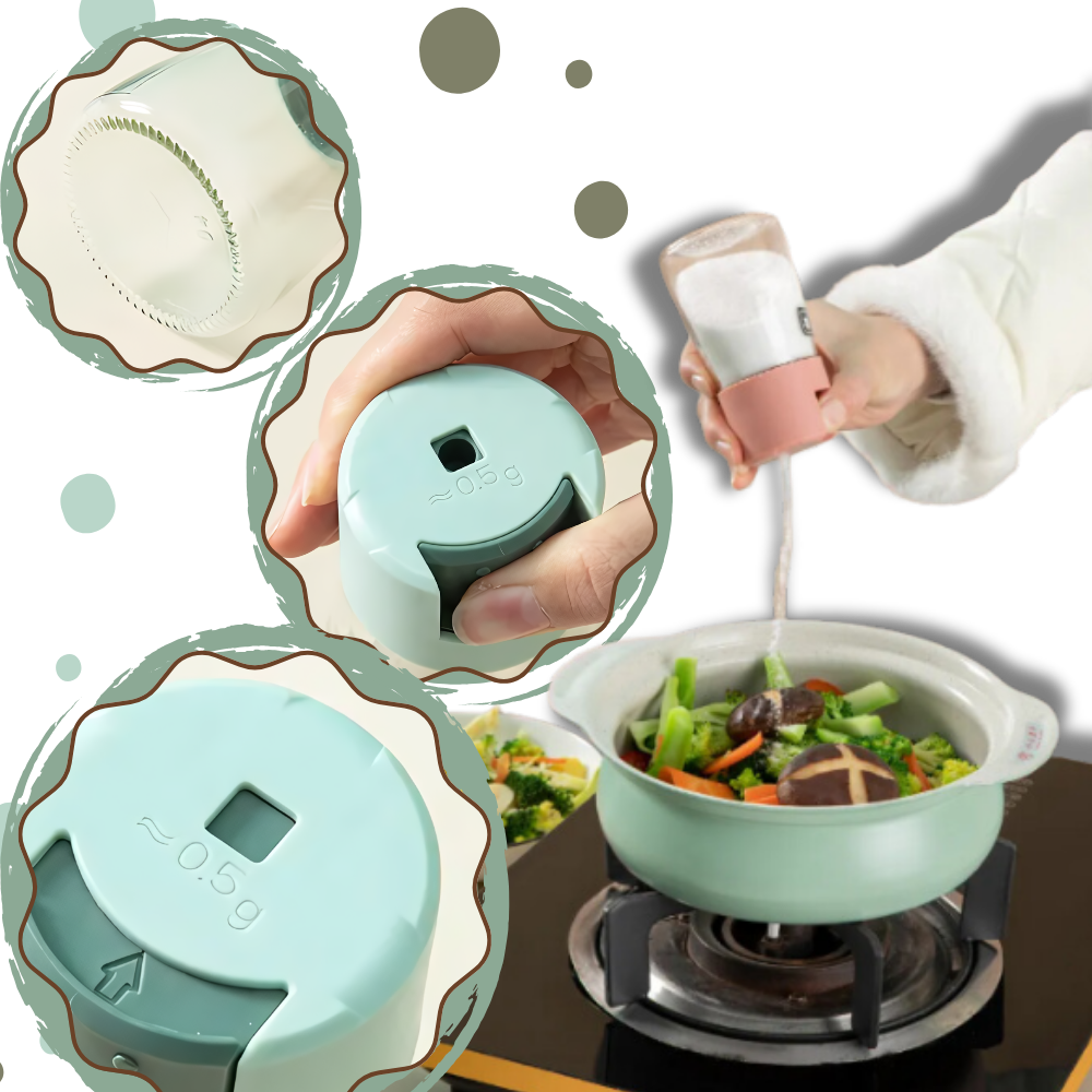 Saladeiras de sal e pimenta com botão de pressão da Tking Fashion, utensílios de cozinha para temperar com precisão.