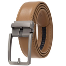 Cintura automática de couro de vaca na cor camel, produto da marca Unique Bargains, com design elegante e ajustável.