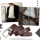 Cinto automático de couro de vaca da Unique Bargains, com fecho prático e acabamento elegante em couro legítimo.
